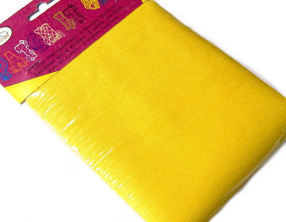 Tela algodón termoadhesiva 12x14cm 2 uds. Yellow - - Crystaldreams Abalorios