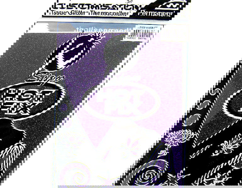 Tela termoadhesiva 21x15cm. - Glitter Purple - - Crystaldreams Abalorios