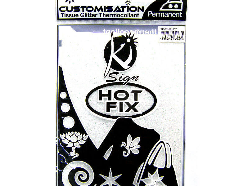 Tela termoadhesiva 21x15cm. - Glitter White - - Crystaldreams Abalorios