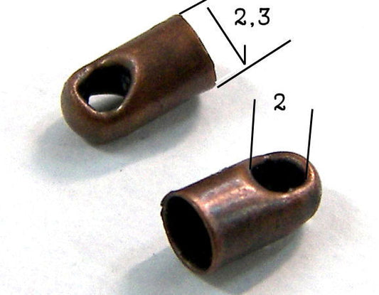 Terminales Cap 5mm Aguj:2,3mm - cuerdas de 2mm - - Crystaldreams Abalorios