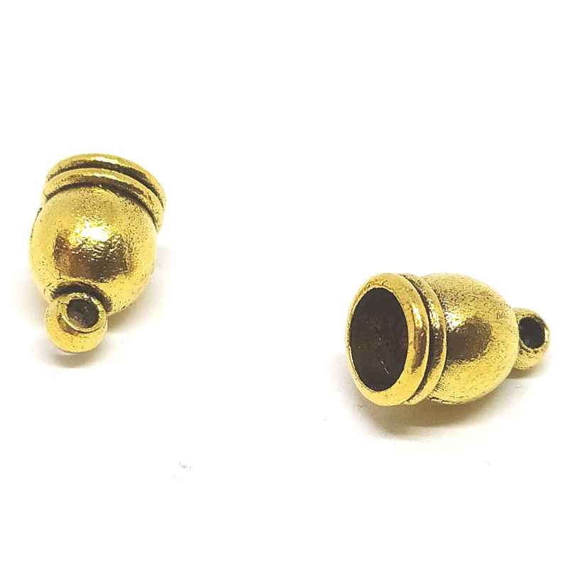 Terminales Capuchon - 12x7mm - Agujero: 6mm Golden - - Crystaldreams Abalorios