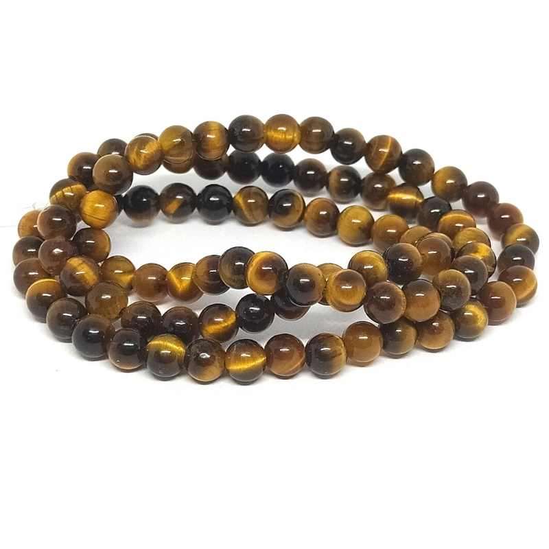 Tira Cuentas 4mm Tiger eye Agujero: 1mm Grado A 90 piezas - - Crystaldreams Abalorios