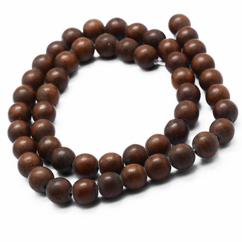 Tira Cuentas Madera Pietrificadas 8mm Agujero: 1mm 48 piezas - - Crystaldreams Abalorios