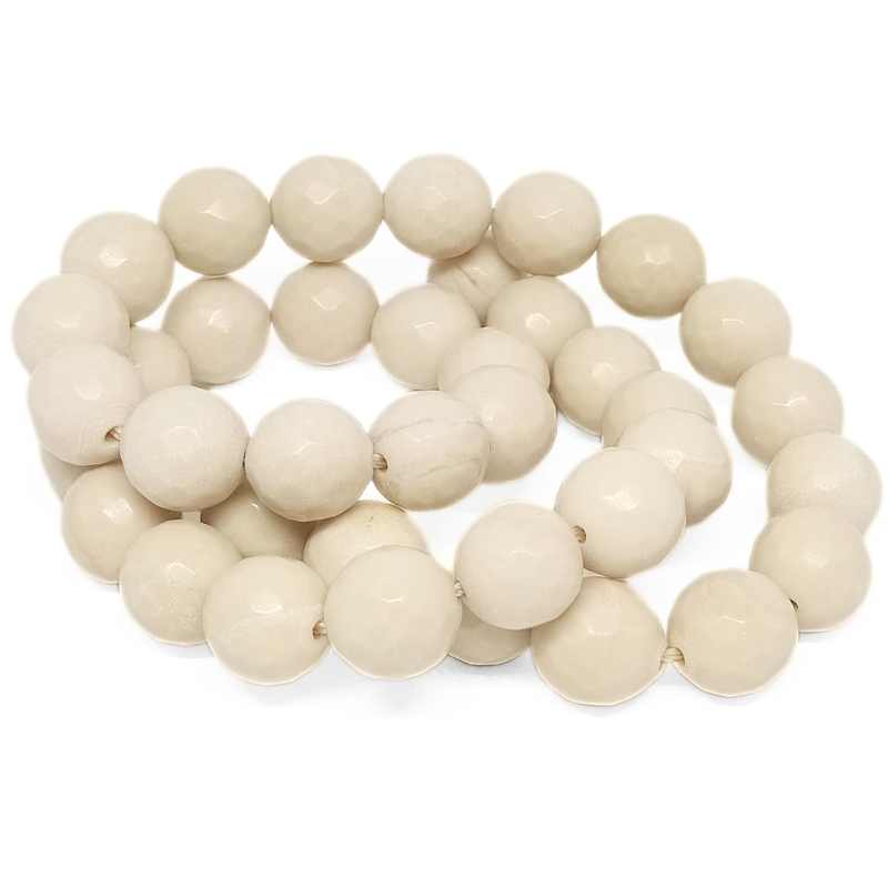 Tira Cuentas Madera Pietrificadas teñidas 10mm Aguj:1mm 38 pieza - - Crystaldreams Abalorios