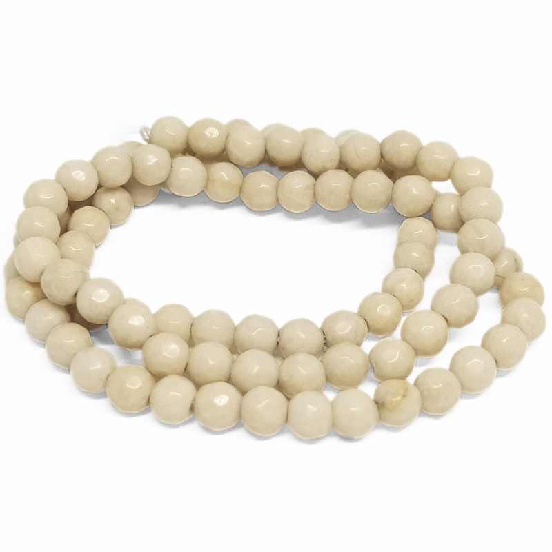 Tira Cuentas Madera Pietrificadas teñidas 6mm Aguj:1mm 63 piezas - - Crystaldreams Abalorios