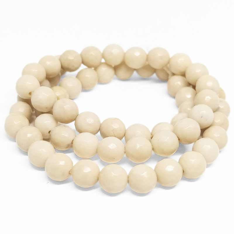 Tira Cuentas Madera Pietrificadas teñidas 8mm Aguj:1mm 48 piezas - - Crystaldreams Abalorios