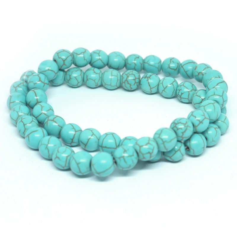 Tira Turquesa sintetica 8mm - Agujero: 1mm - 50 unidades - - Crystaldreams Abalorios