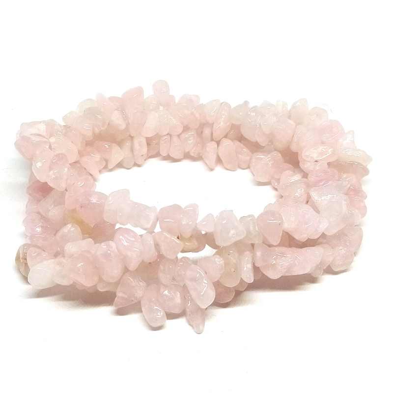 Tira de cuentas de grava cuarzo rosa natural 5~8 mm agujero: 1mm - - Crystaldreams Abalorios