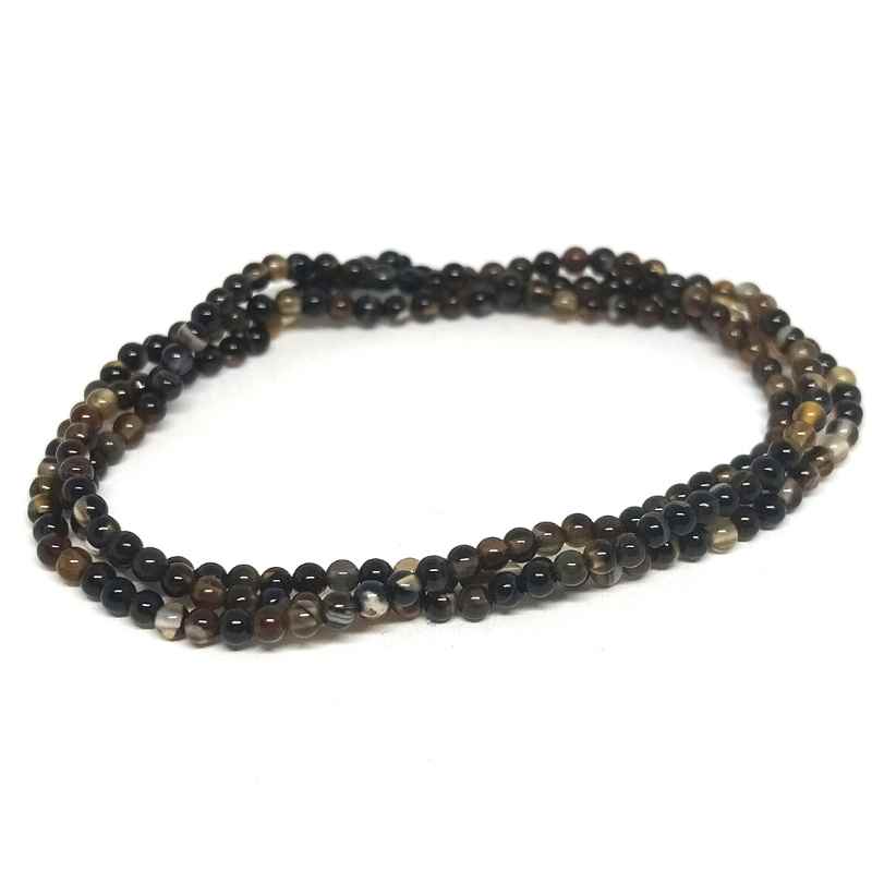 Tira de cuentas ónix negro natural 2 mm Agujero 0,8mm 170 piezas - - Crystaldreams Abalorios