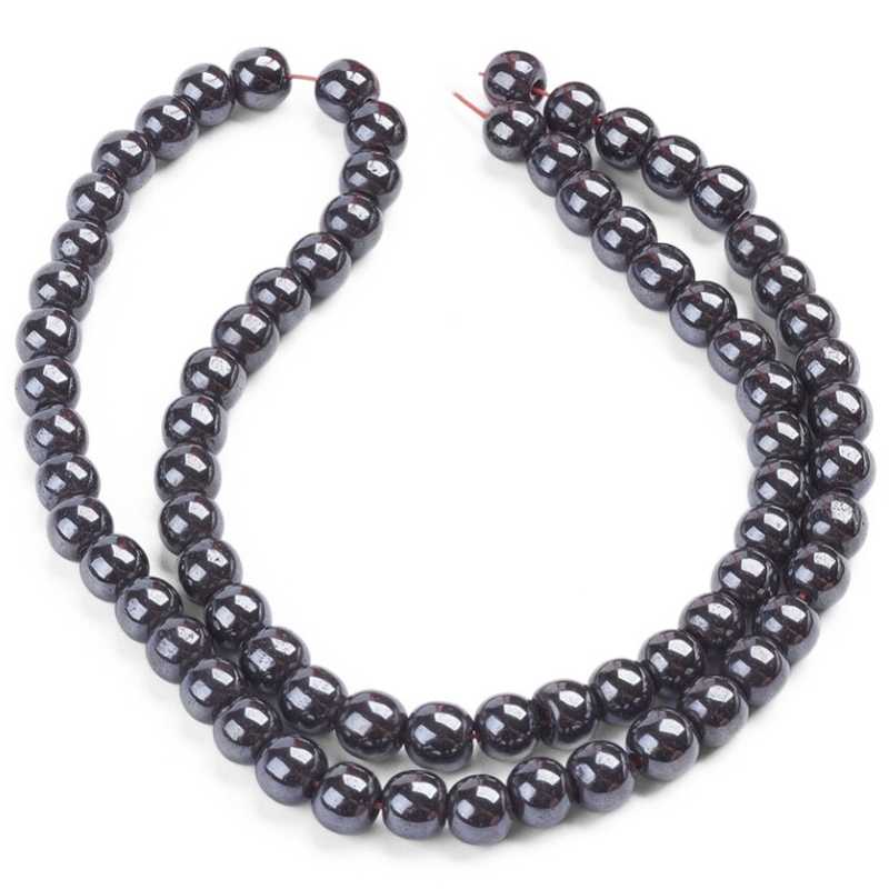 Tira de cuentas sintéticas Hematita no magnética 6mm - 70 unid - - Crystaldreams Abalorios