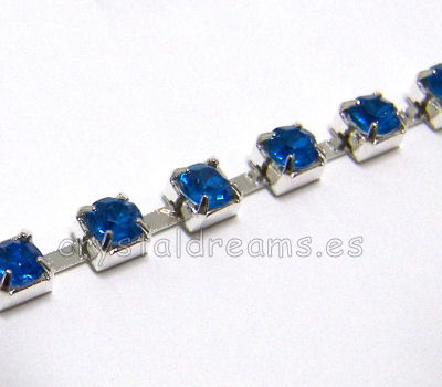 Tira de strass metalica 20 cm - Blue - - Crystaldreams Abalorios