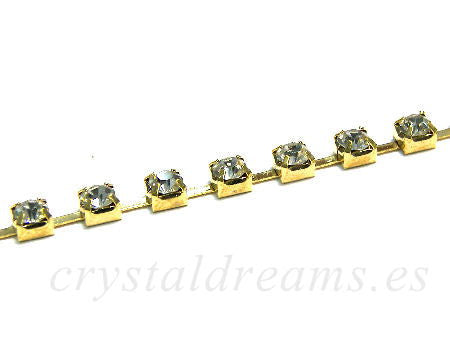 Tira de strass metalica 20 cm Golden - Crystal - - Crystaldreams Abalorios