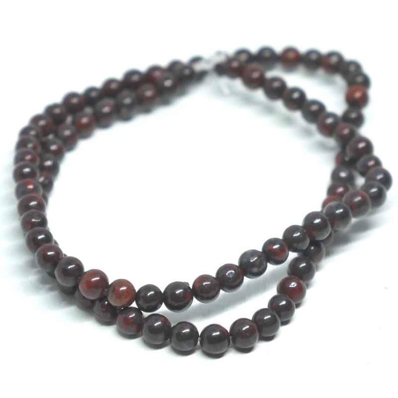 Tira piedra semipreciosas lisas Bloodstone 4mm Aguj:1mm 84 uds - - Crystaldreams Abalorios