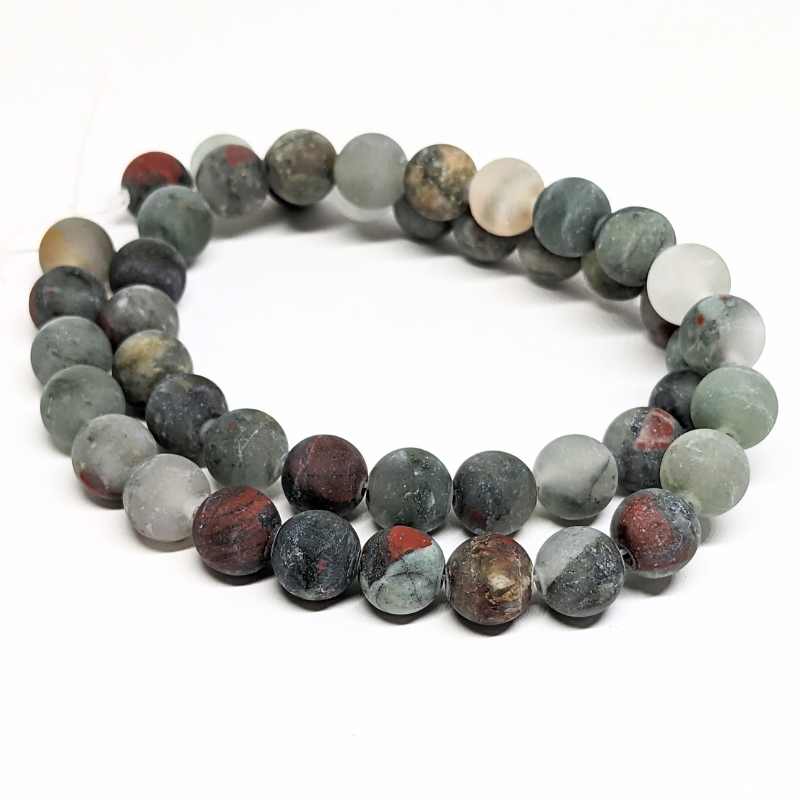 Tira piedra semipreciosas matte Bloodstone 8mm Aguj:1mm 45 uds -  - Crystaldreams Abalorios