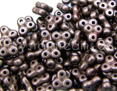 Trinity Beads 8x8mm - 5gr. - Pastel Dark Brown Bronze - - Crystaldreams Abalorios