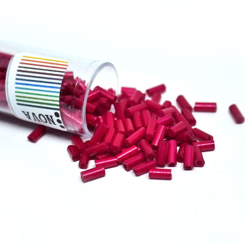 Tubo Canutillos de vidrio NOVA 4,5mmx2mm - DARK RED - 6gr. - - Crystaldreams Abalorios