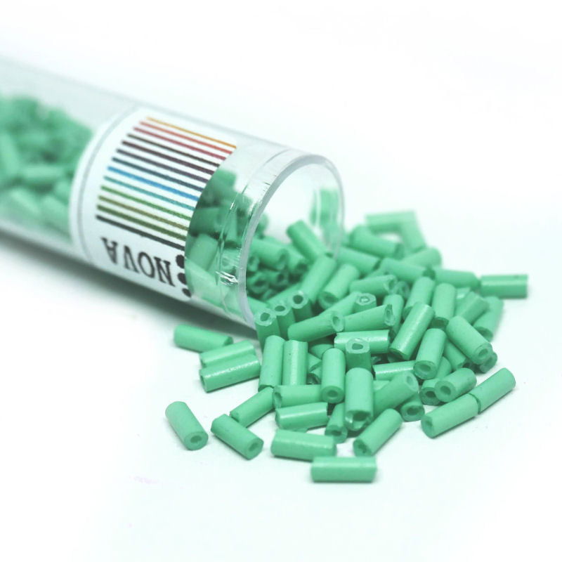 Tubo Canutillos de vidrio NOVA 4,5mmx2mm - GREEN TURQUOISE 6gr. - - Crystaldreams Abalorios
