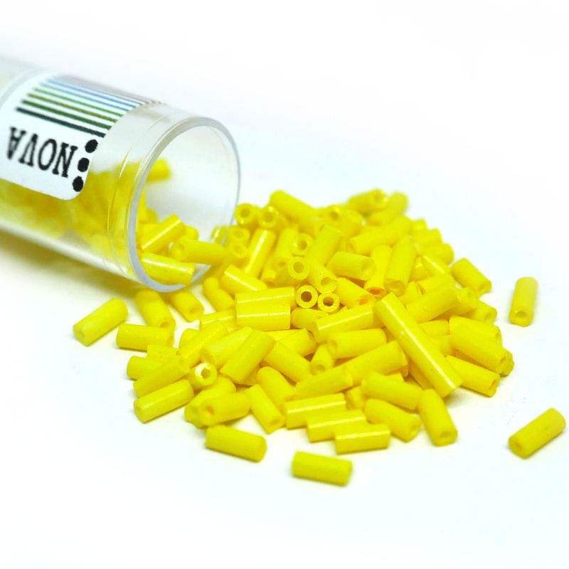 Tubo Canutillos de vidrio NOVA 4,5mmx2mm - YELLOW 6gr. - - Crystaldreams Abalorios