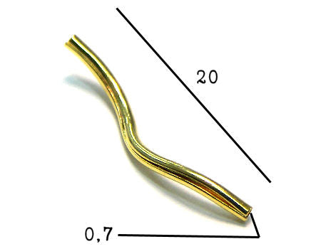 Tubo Dorado Twister 20mm Agujero: 0,7mm - - Crystaldreams Abalorios