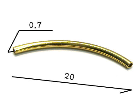 Tubo Metalico Curvado 20mm Agujero: 0,7mm - - Crystaldreams Abalorios