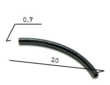 Tubo Metalico Curvado Black 20mm Agujero: 0,7mm - - Crystaldreams Abalorios