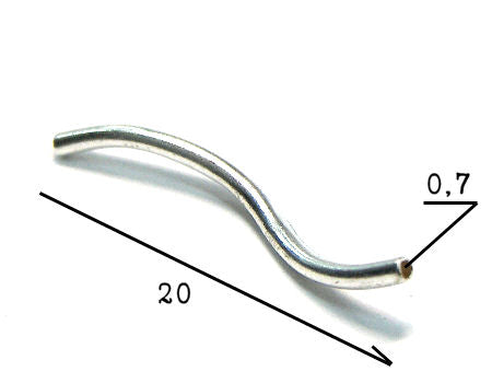 Tubo Plateado Twister 20mm Agujero: 0,7mm - - Crystaldreams Abalorios