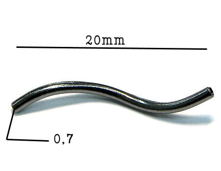 Tubo Plateado negro Twister 20mm Agujero: 0,7mm - - Crystaldreams Abalorios