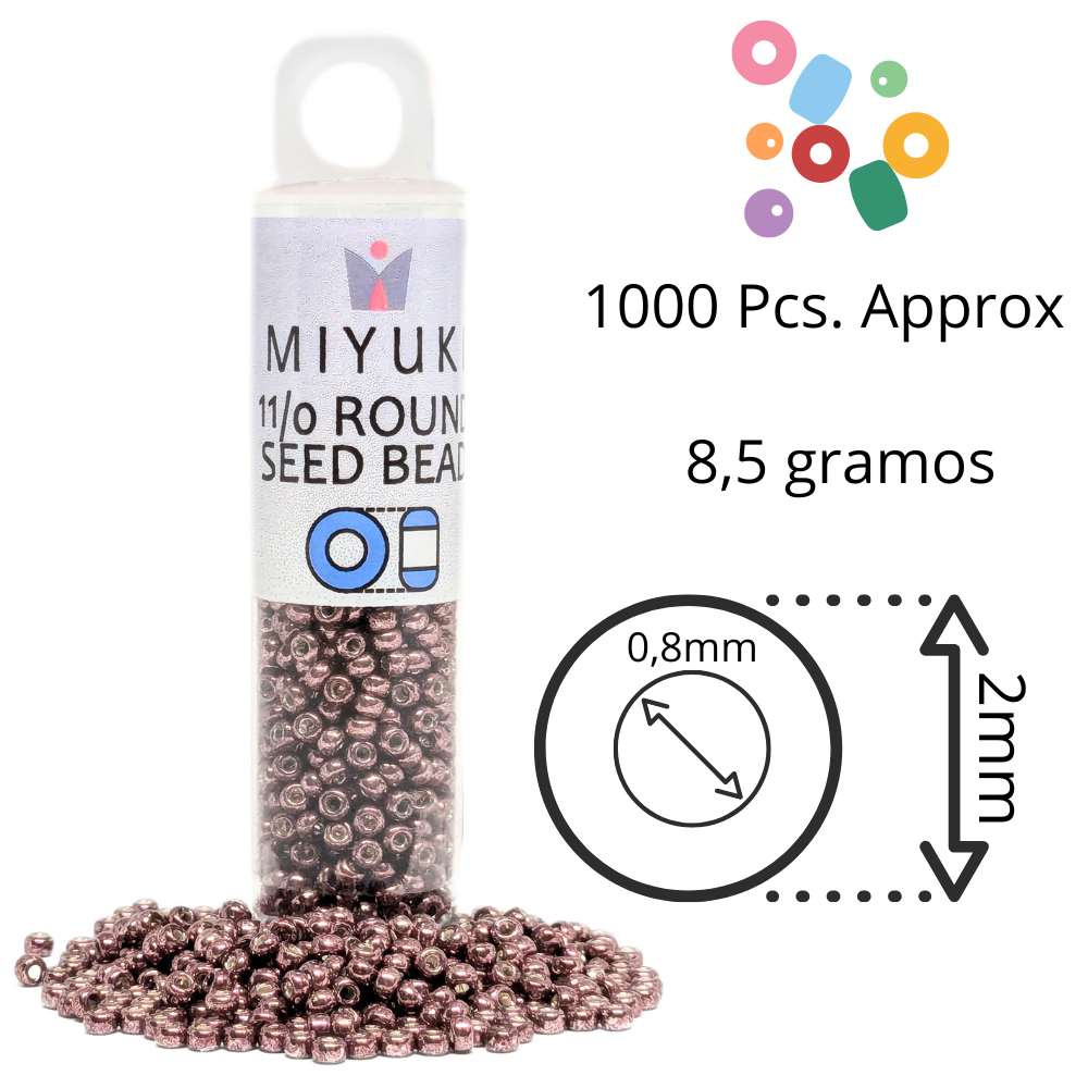 Tubo Rocallas Miyuki 11/0 "Galvanized Burny Cinnamon" Color 1085 -