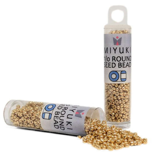 Tubo Rocallas Miyuki 11/0 "Galvanized Gold" Color 1052 -