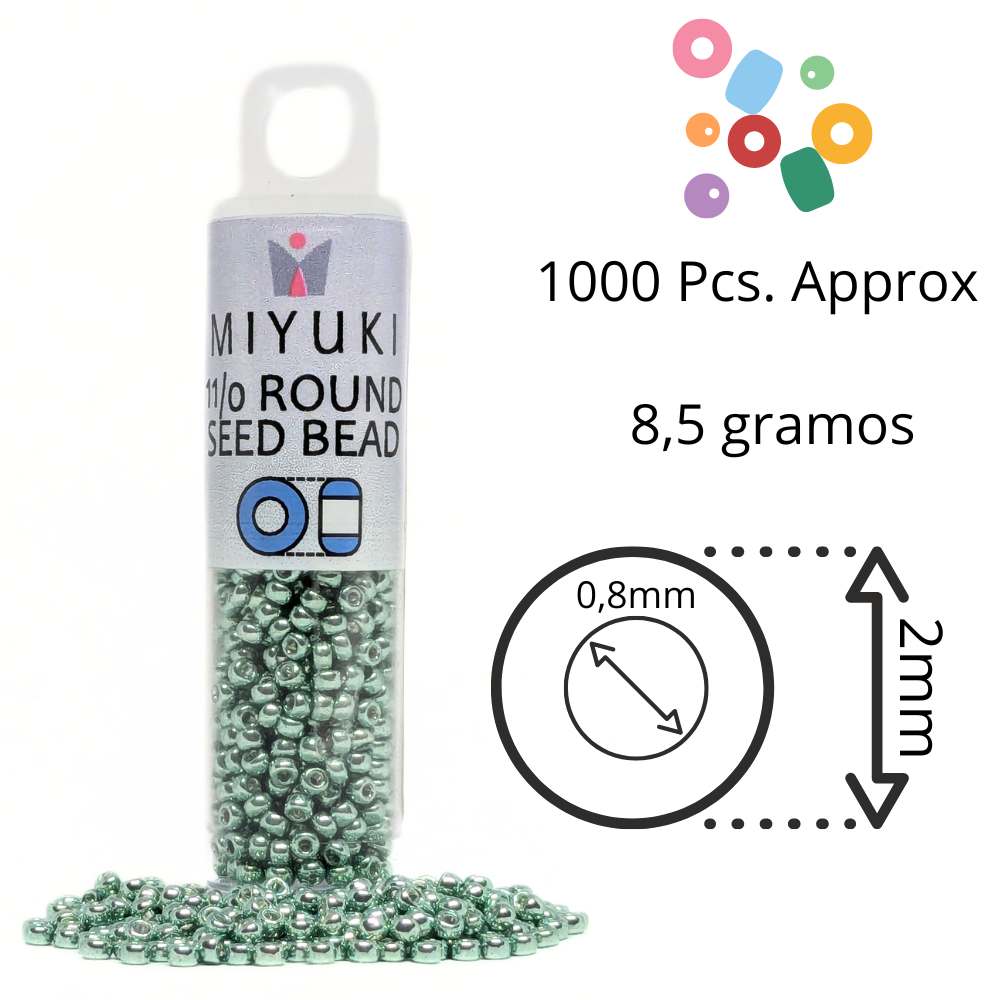 Tubo Rocallas Miyuki 11/0 "Galvanized Green" Color 1074 -