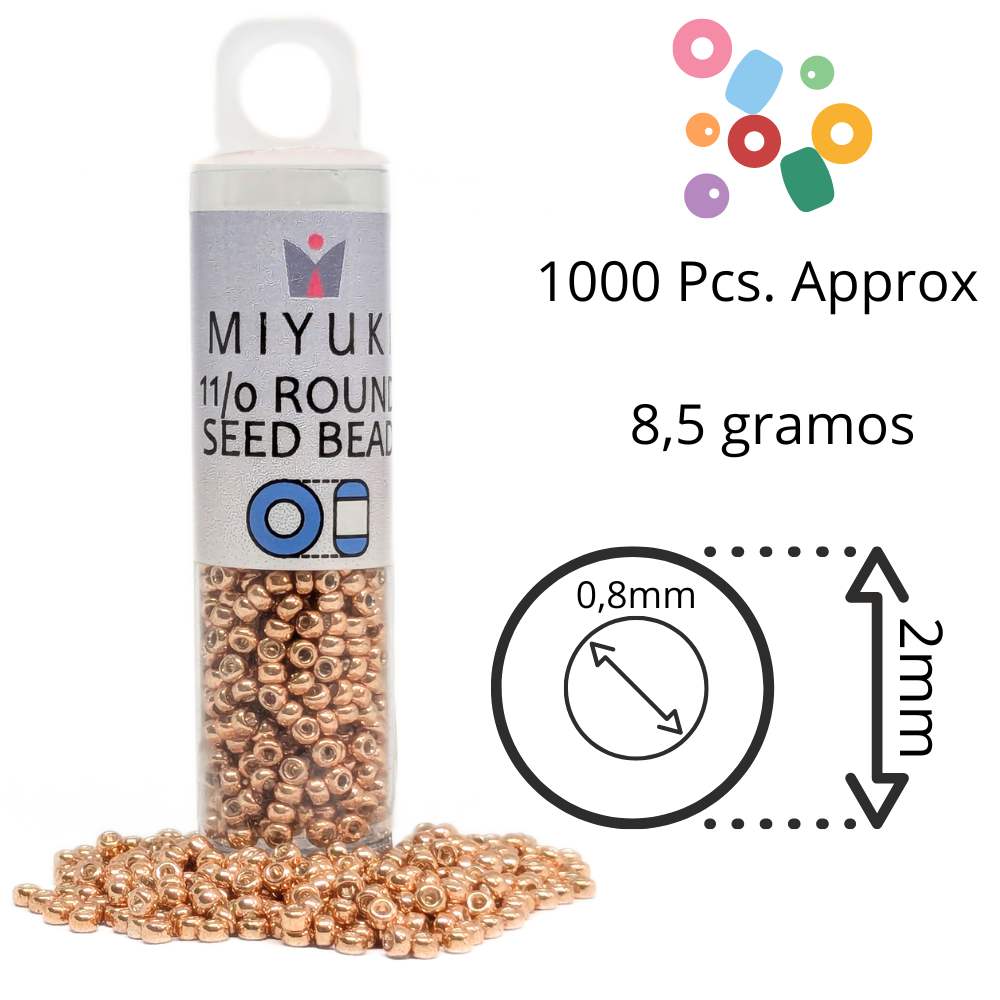 Tubo Rocallas Miyuki 11/0 "Galvanized Light Beige" Color 1072L -