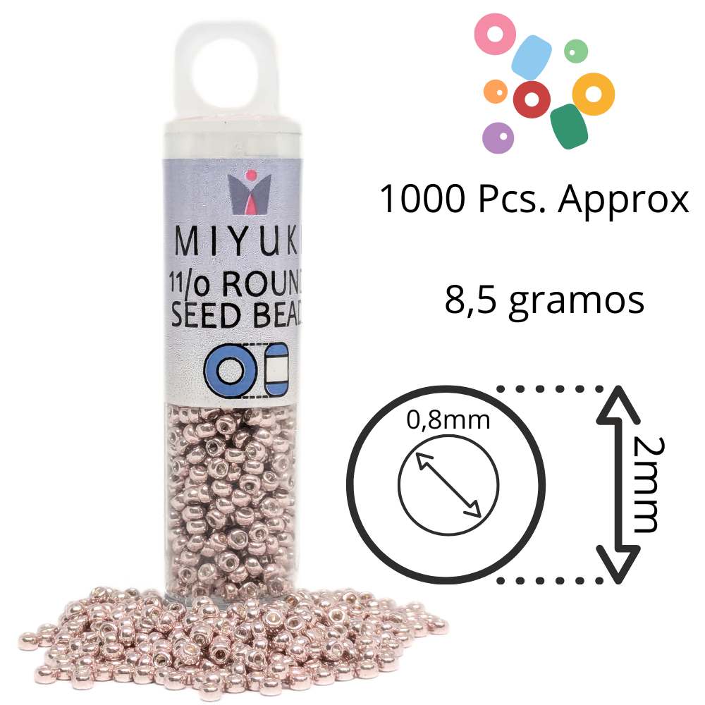 Tubo Rocallas Miyuki 11/0 "Galvanized Light Rose" Color 1086 -