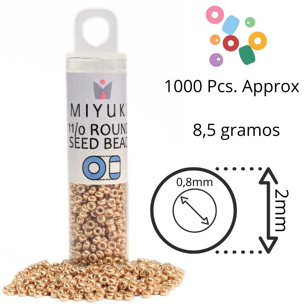 Tubo Rocallas Miyuki 11/0 "Galvanized Yellow Gold" Color 1053 -