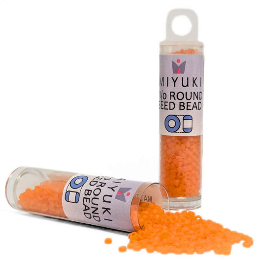 Tubo Rocallas Miyuki 11/0 "Matte Transparent Orange" Color 138F -