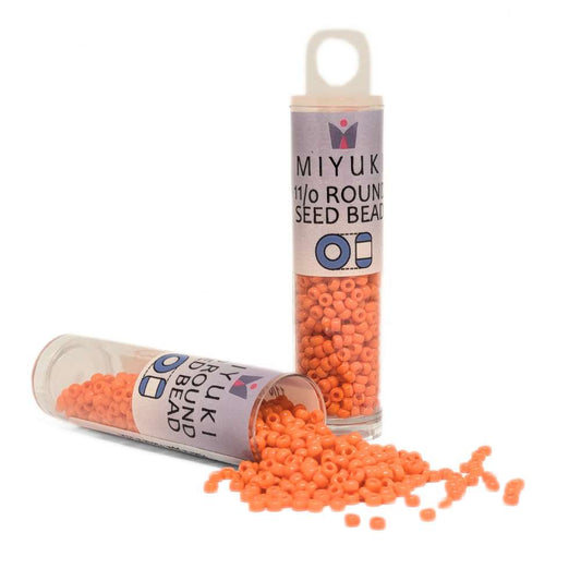 Tubo Rocallas Miyuki 11/0 "Opaque Light Orange" Color 405 (406L) -