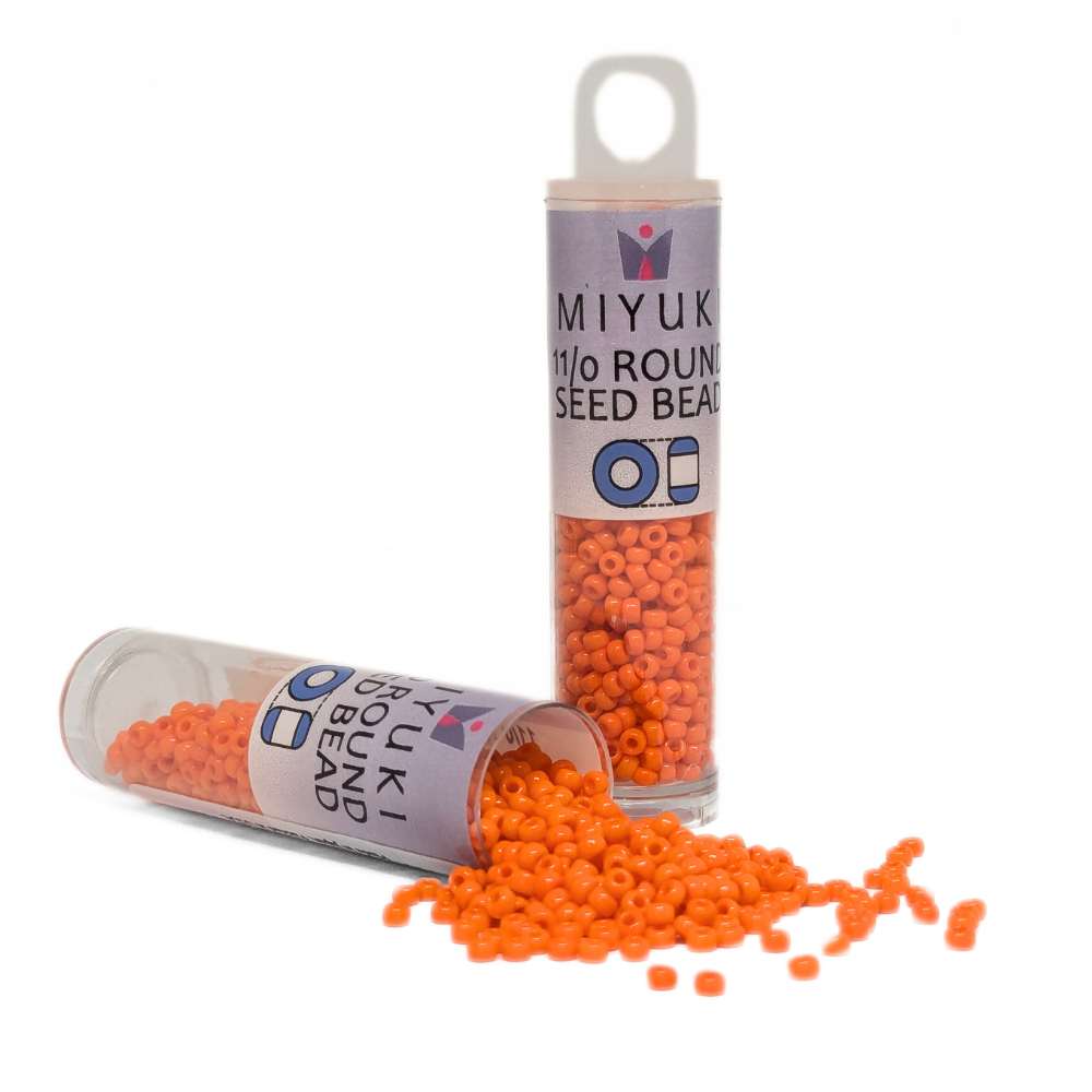 Tubo Rocallas Miyuki 11/0 "Opaque Orange" Color 406 -