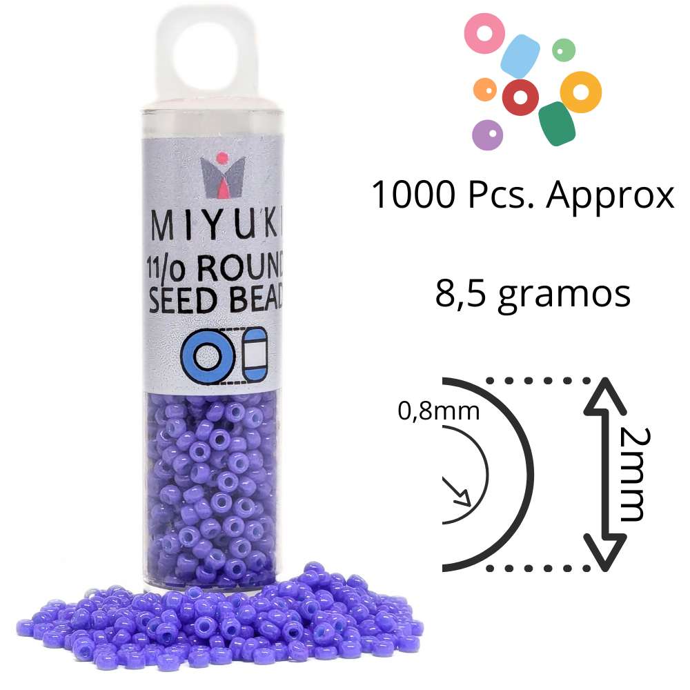 Tubo Rocallas Miyuki 11/0 "Opaque Purple" Color 1477 -
