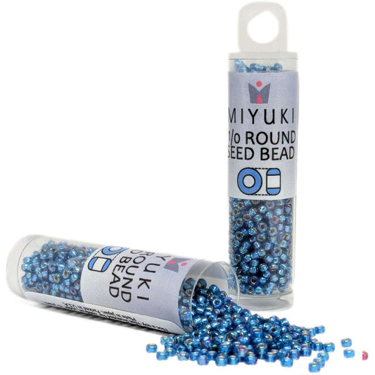 Tubo Rocallas Miyuki 11/0 "Silver Lined Capri Blue AB" Color 1025 -