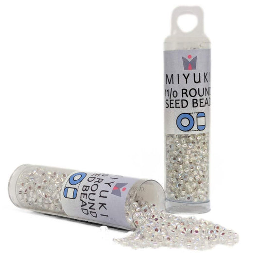 Tubo Rocallas Miyuki 11/0 "Silver Lined Crystal AB" Color 1001 -