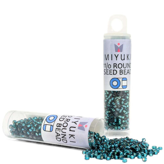 Tubo Rocallas Miyuki 11/0 "Silver Lined Emerald AB" Color 1017 -