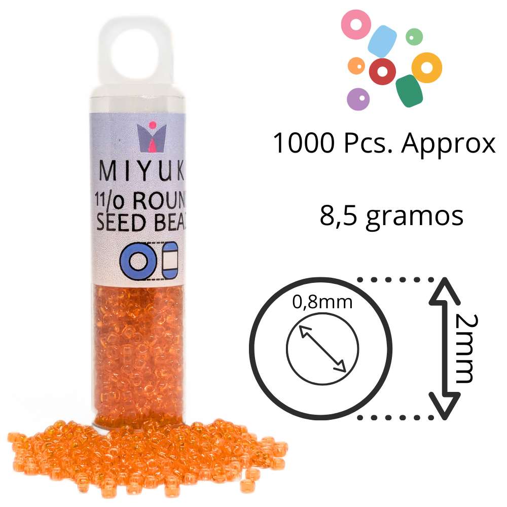Tubo Rocallas Miyuki 11/0 "Transparent Orange" Color 138 -