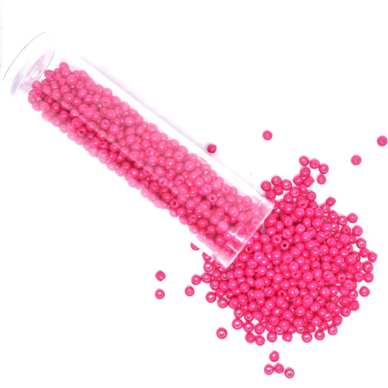 Tubo Rocallas de vidrio NOVA 11/0 2mm - Opaque Fuchsia 6gr. - - Crystaldreams Abalorios