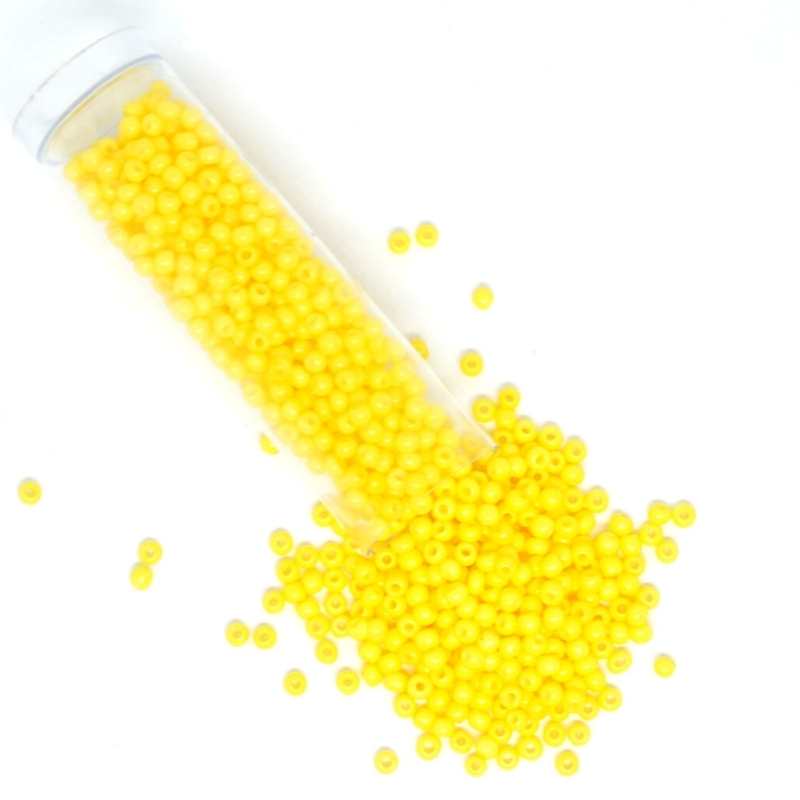 Tubo Rocallas de vidrio NOVA 11/0 2mm Opaque Canary Yellow 6gr. - - Crystaldreams Abalorios