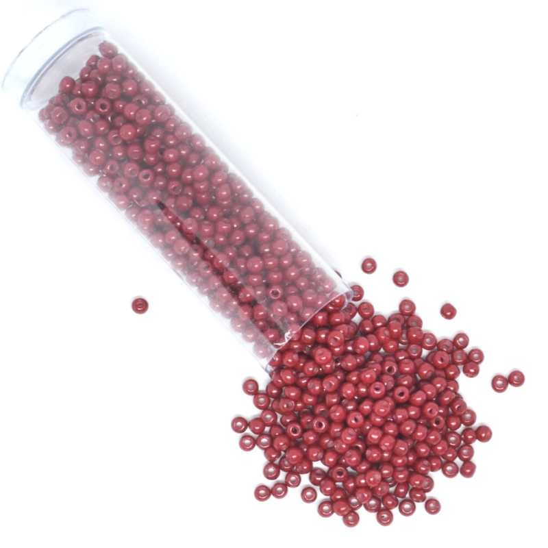 Tubo Rocallas de vidrio NOVA 11/0 2mm Opaque Indian Red 6gr. - - Crystaldreams Abalorios