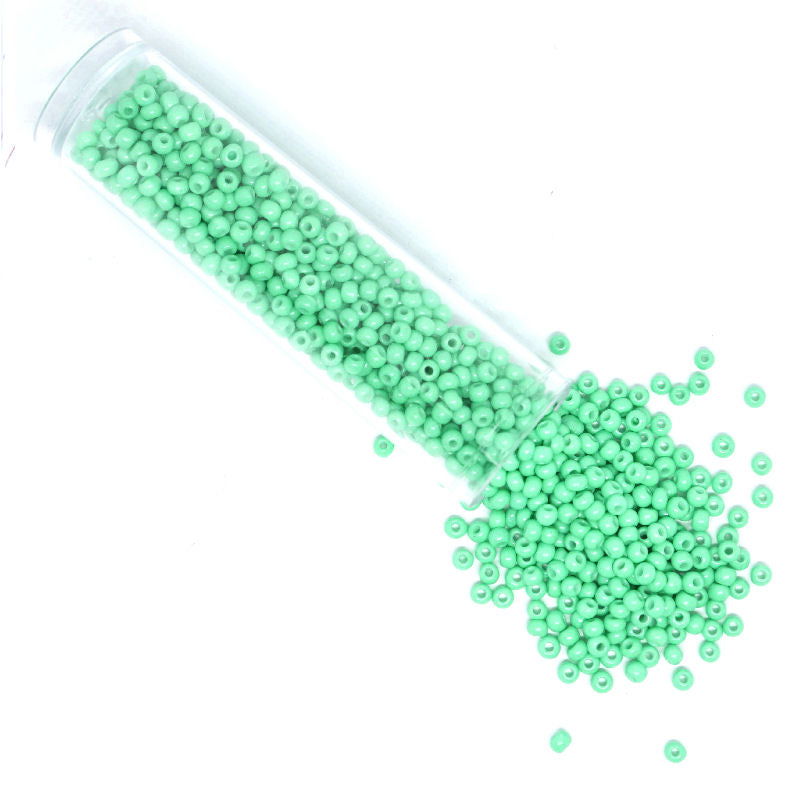 Tubo Rocallas de vidrio NOVA 11/0 2mm Opaque Turq. Green 6gr. - - Crystaldreams Abalorios