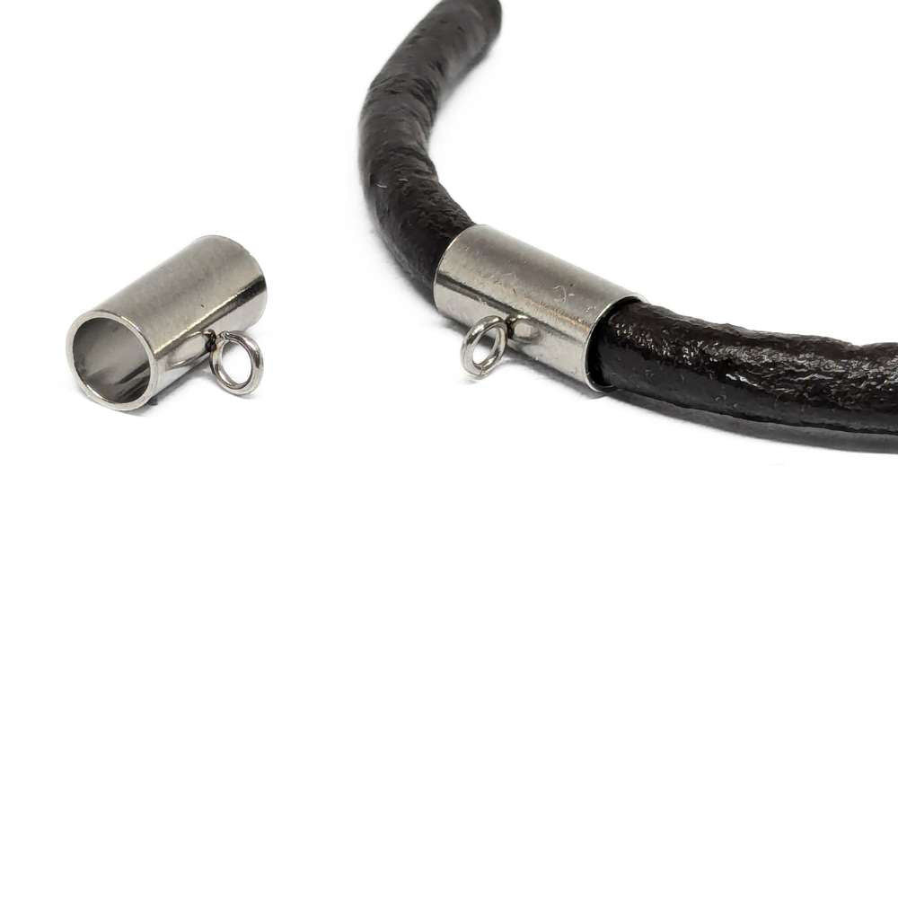 Tubo de Acero Inoxidable 201 con Anilla, 8x10x5mm Diámetro Interior 4mm - - Crystaldreams Abalorios