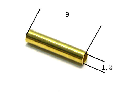 Tubos Metalicos Dorado 9mm Agujero: 1,2mm - - Crystaldreams Abalorios