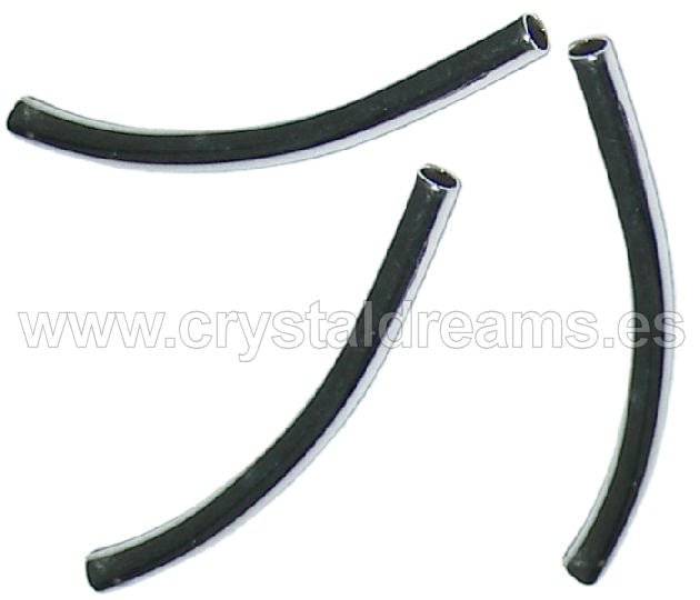 Tubos Metalicos Plateado 30mm x 2mm Agujero: 1,5mm - 10 Unidades - - Crystaldreams Abalorios