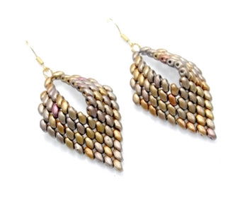 Tutorial Pendientes estilo Hoja Rusa con MiniDuo - - Crystaldreams Abalorios