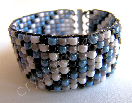 Tutorial Pulsera ancha "Mar" - Cristal checo Matubo 100% con video - - Crystaldreams Abalorios